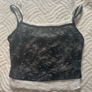 SHEIN Black and White Lace Camisole